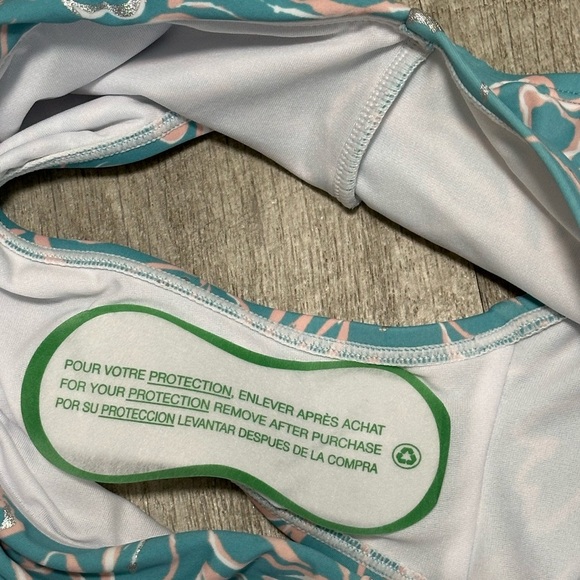 Aqua Couture Large Swim Bikini Bottom Hipster Flowers Tropical Teal Swimwear NWT - Picture 6 of 8